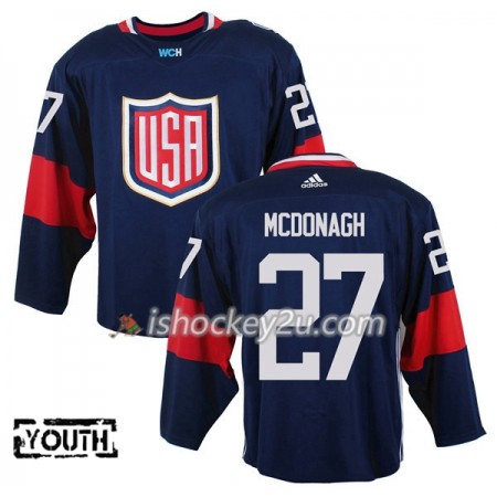 USA Team Trøje Ryan McDonagh 27 2016 World Cup Børn Blå Premier